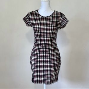BooHoo Gingham Print Bodycon Dress